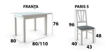 Set masa cu 4 scaune Franta+Paris - imagine 6