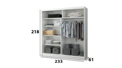 Dressing Ovidiu 10, 233x218x61 cm, alb - imagine 4