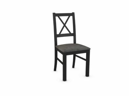 Set masa living Max5P G/N cu 6 scaune Nilo10 V20Z, negru, extensibila 120/150 cm, lemn masiv de fag/stofa/pal - imagine 4