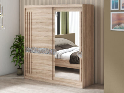Dressing Atena AT-2, Sonoma, 200x215x59 cm, Usi culisante