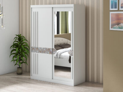 Dressing Atena AT-1, Alb, 150x215x59 cm, Usi culisante