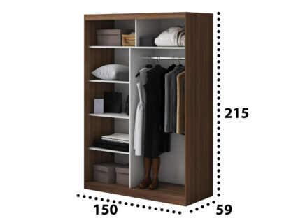 Dressing Atena AT-3, Nuc, 150x215x59 cm, Usi culisante - imagine 4