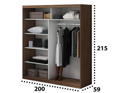 Dressing Atena AT-3, Nuc, 200x215x59 cm, usi culisante - imagine 4