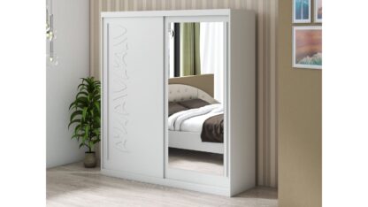 Dressing Tokyo TK-1, Alb, 200x215x59 cm, Usi culisante