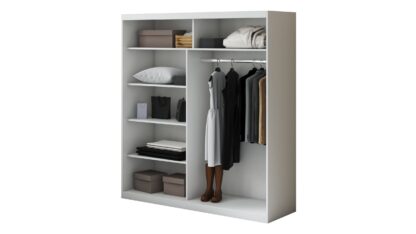 Dressing Tokyo TK-1, Alb, 200x215x59 cm, Usi culisante - imagine 3