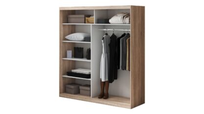 Dressing Tokyo TK-2, Sonoma, 200x215x59 cm, Usi culisante - imagine 3