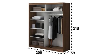 Dressing Tokyo TK-3, Nuc, 200x215x59 cm, Usi culisante - imagine 4