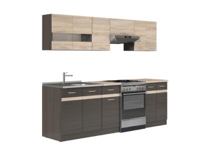 Bucatarie Silvia 240 cm SONOMA/WENGE - imagine 2