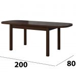 Set masa extensibila 160x200cm cu 6 scaune tapitate, MB-12 Venus1 si S-38 Boss4 O15, nuc, lemn masiv de fag, stofa - imagine 4