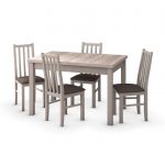 Set masa extensibila 120x150cm cu 4 scaune tapitate, MB-13 Max5 si S-38 Boss10 S6, sonoma, lemn masiv de fag, stofa - imagine 2