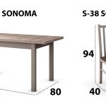 Set masa extensibila 120x150cm cu 4 scaune tapitate, MB-13 Max5 si S-38 Boss10 S6, sonoma, lemn masiv de fag, stofa - imagine 7