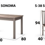 Set masa extensibila 120x150cm cu 4 scaune tapitate, MB-13 Max5 si S-38 Boss10 S6, sonoma, lemn masiv de fag, stofa - imagine 6