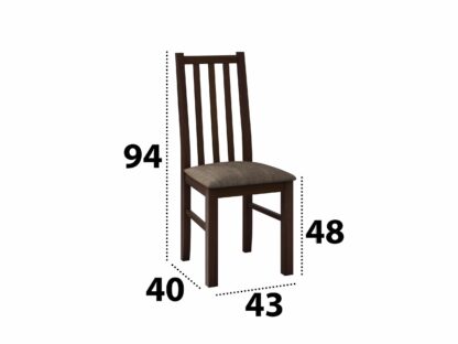 Set masa extensibila 160x200cm cu 6 scaune tapitate, MB-12 Venus1 si S-38 Boss10 O2, nuc, lemn masiv de fag, stofa - imagine 5