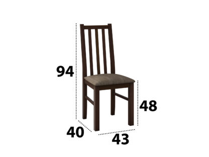 Set masa extensibila 160x200cm cu 4 scaune tapitate, MB-12 Venus1 si S-38 Boss10 O2, nuc, lemn masiv de fag, stofa - imagine 5