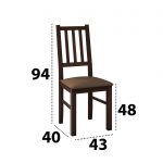 Set masa extensibila 160x200cm cu 6 scaune tapitate, MB-12 Venus1 si S-38 Boss4 O15, nuc, lemn masiv de fag, stofa - imagine 5