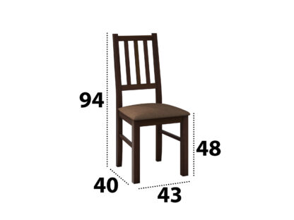 Set masa extensibila 160x200cm cu 6 scaune tapitate, MB-12 Venus1 si S-38 Boss4 O15, nuc, lemn masiv de fag, stofa - imagine 5