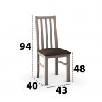 Set masa extensibila 120x150cm cu 4 scaune tapitate, MB-13 Max5 si S-38 Boss10 S6, sonoma, lemn masiv de fag, stofa - imagine 5