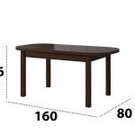 Set masa extensibila 160x200cm cu 6 scaune tapitate, MB-12 Venus1 si S-38 Boss4 O15, nuc, lemn masiv de fag, stofa - imagine 3