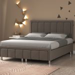 Pat Dora, 160x200 cm, tapiterie maro, suport saltea inclus