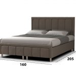 Pat Dora, 160x200 cm, tapiterie maro, suport saltea inclus - imagine 2