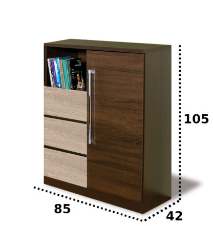 Comoda Dome DY1, culoare wenge, 85x105x42 cm - imagine 3
