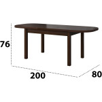 Set masa extensibila 160x200cm cu 6 scaune tapitate, MB-12 Venus1 si S-37 Boss7 30B, Nuc, Lemn masiv de fag, Stofa - imagine 4