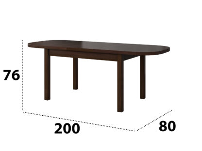Set masa extensibila 160x200cm cu 6 scaune tapitate, MB-12 Venus1 si S-37 Boss7 30B, Nuc, Lemn masiv de fag, Stofa - imagine 4