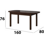 Set masa extensibila 160x200cm cu 6 scaune tapitate, MB-12 Venus1 si S-37 Boss7 30B, Nuc, Lemn masiv de fag, Stofa - imagine 3