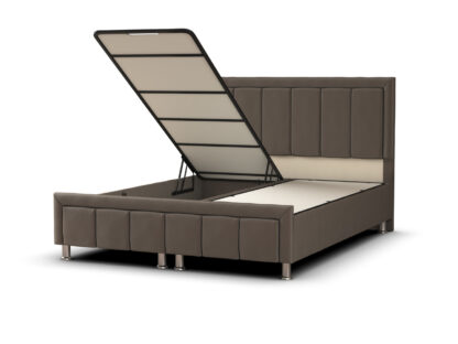 Pat Dora, 160x200 cm, tapiterie maro, suport saltea inclus - imagine 4
