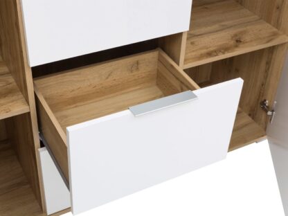 Comoda 2 Tudor, 86x135x41 cm, PAL, alb/sonoma - imagine 4