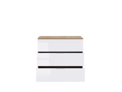 Comoda 3 Tudor, 86x95x41 cm, PAL, alb/sonoma - imagine 3