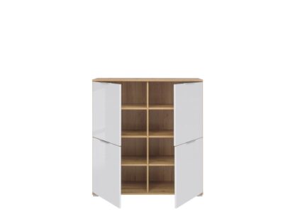 Comoda 4 Tudor, 104x106x41 cm, PAL, alb/sonoma - imagine 3