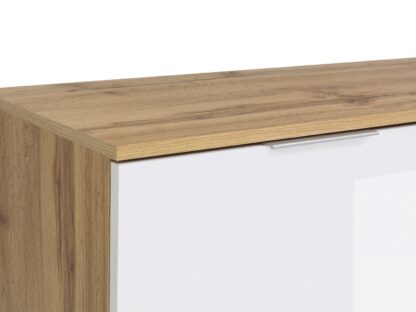 Comoda 4 Tudor, 104x106x41 cm, PAL, alb/sonoma - imagine 5