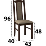 Set masa extensibila 160x200cm cu 6 scaune tapitate, MB-12 Venus1 si S-37 Boss7 30B, Nuc, Lemn masiv de fag, Stofa - imagine 5
