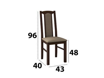 Set masa extensibila 160x200cm cu 6 scaune tapitate, MB-12 Venus1 si S-37 Boss7 30B, Nuc, Lemn masiv de fag, Stofa - imagine 5
