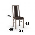 Set masa extensibila 120x150cm cu 6 scaune tapitate, MB-13 Max5 si S-37 Boss7 S6, sonoma, lemn masiv de fag, stofa - imagine 5