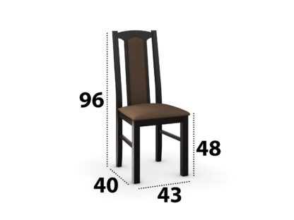 Set masa extensibila 120x150cm cu 6 scaune tapitate, MB-13 Max5 si S-37 Boss7 W15, wenge, lemn masiv, stofa - imagine 5