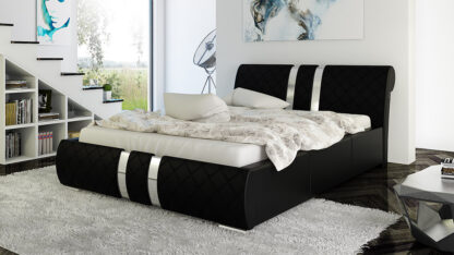 Pat Tosca 180 cm , piele ecologica, negru