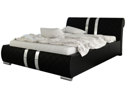 Pat Tosca 180 cm , piele ecologica, negru - imagine 2