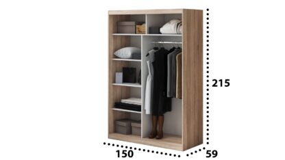 Dressing Tokyo TK-2, Sonoma, 150x215x59 cm, Usi culisante - imagine 4