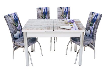 Set masa mercan cu 4 scaune , lavanda - imagine 2