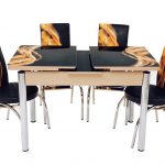 Set masa mercan cu 4 scaune , cercuri - imagine 3