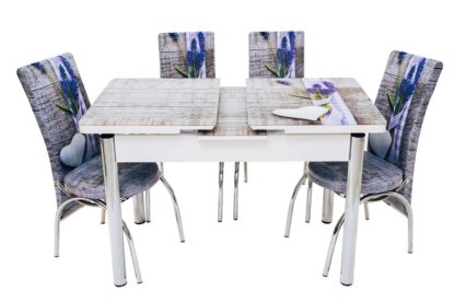 Set masa mercan cu 4 scaune , lavanda - imagine 3