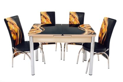 Set masa mercan cu 4 scaune , cercuri - imagine 4