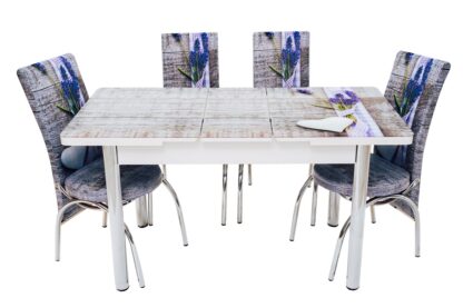 Set masa mercan cu 4 scaune , lavanda - imagine 4