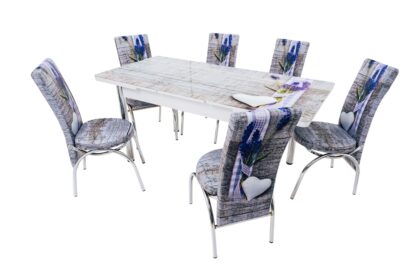 Set masa mercan cu 6 scaune , lavanda - imagine 8