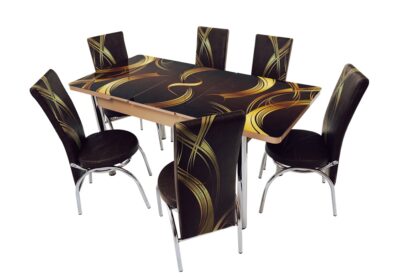 Set masa mercan cu 6 scaune , cercuri - imagine 7