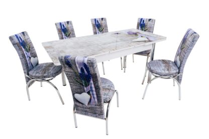 Set masa mercan cu 6 scaune , lavanda - imagine 7