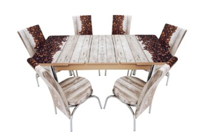 Set masa mercan cu 6 scaune , boabe cafea - imagine 6
