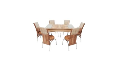 Set masa mercan cu 6 scaune , rustic